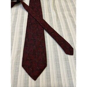 Vintage Volta Sets Neck Tie 100% Silk Hand Made In Italy 60X3.75 Maroon Red L#29